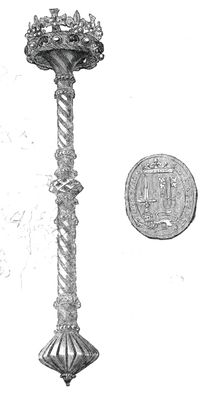 The Chamberlain's sceptre and seal, 1844. Creator: Unknown