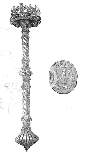 The Chamberlain's sceptre and seal, 1844. Creator: Unknown.