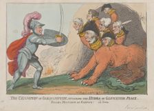 The Champion of Oakhampton, Attacking the Hydra of Gloucester Place, March 15, 1809., March 15, 1809 Creator: Thomas Rowlandson