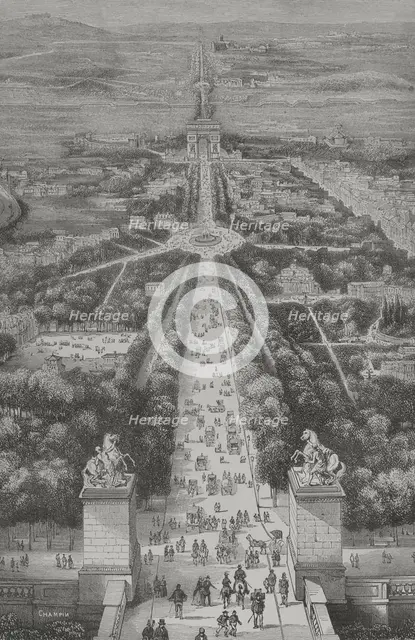 The Champs-Élysées, Paris, France, 1856.  Creator: Unknown.