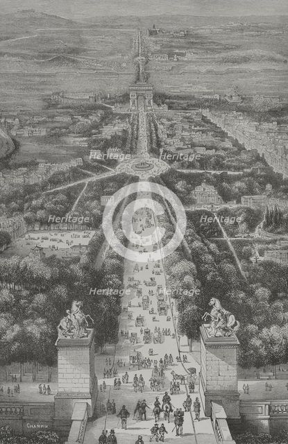 The Champs-Élysées, Paris, France, 1856.  Creator: Unknown.