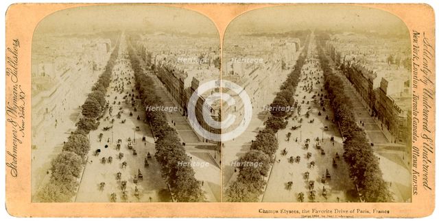 The Champs Elysees, Paris, France, 1894.Artist: Underwood & Underwood