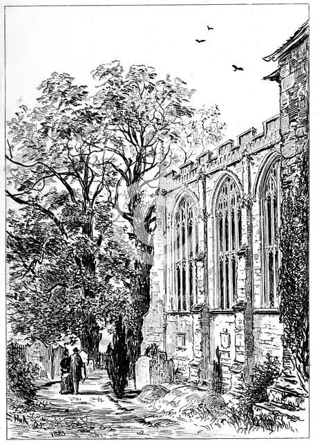 The chancel of Stratford church, Stratford-upon-Avon, Warwickshire, 1885.Artist: Edward Hull