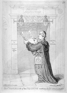 The Chancellor of the Inquisition marking the incorrigibles 1793. Artist: James Gillray