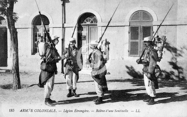 'The Changing of the Guard, The French Foreign Legion', c1910. Artist: Unknown