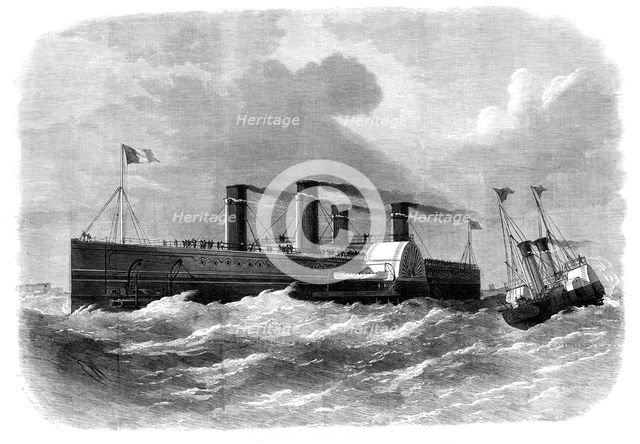 The Channel Railway Ferry: proposed steam-boat to convey the trains, 1870. Creator: Unknown.