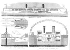 The Channel Railway Ferry: sections of the proposed steam-boat, 1870. Creator: Unknown