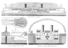 The Channel Railway Ferry: sections of the proposed steam-boat, 1870. Creator: Unknown