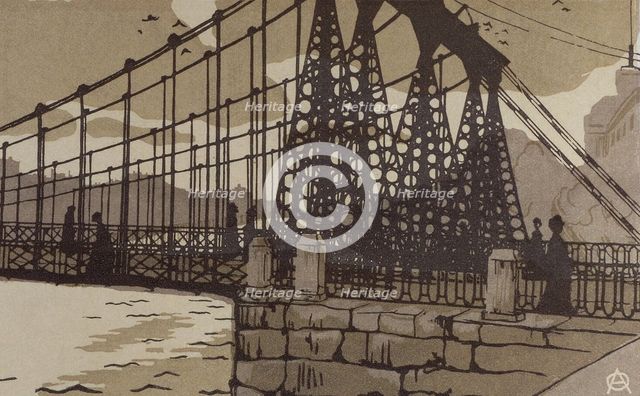 The Chain Bridge in Saint Petersburg, Early 20th cen.. Creator: Anna Petrovna Ostroumova-Lebedeva.
