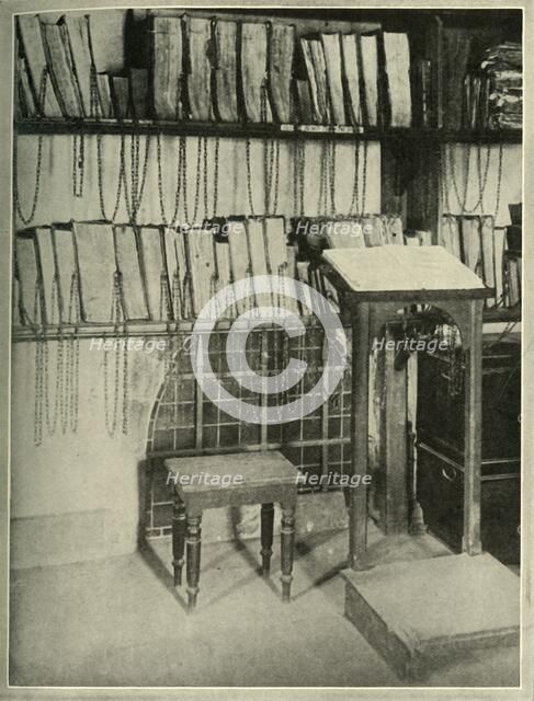 'The Chained Library of the Minister Church at Wimborne, in Dorset', c1948. Creator: Unknown.