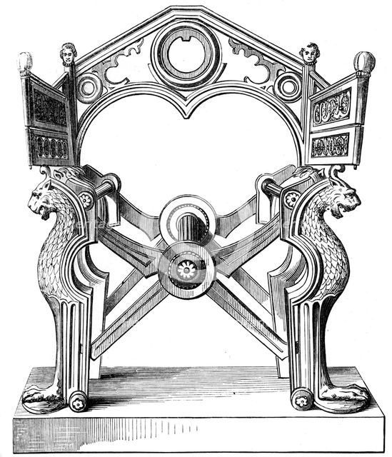 The Chair of Dagobert, 7th century, (1849). Artist: Unknown