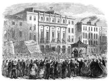 The Chairing of Sir John Arnott at Cork on the completion of his three years mayoralty..., 1862. Creator: Unknown