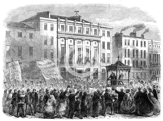 The Chairing of Sir John Arnott at Cork on the completion of his three years' mayoralty..., 1862. Creator: Unknown.