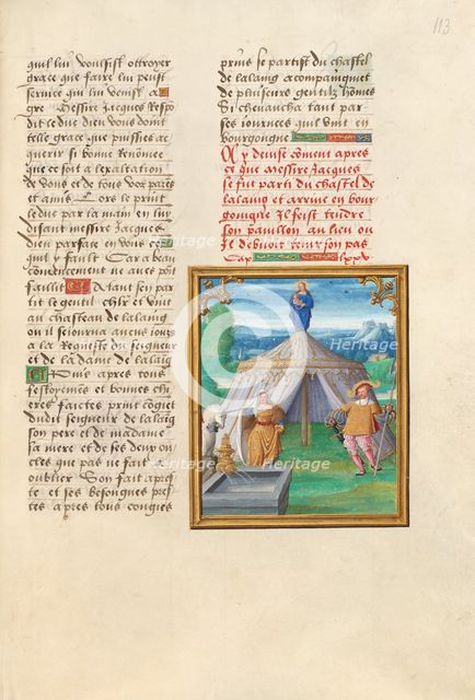 The Challenge at the Fountain of Tears; Livre des faits de Jacques de Lalaing, about 1530. Creators: Master of the Getty Lalaing, Simon Bening.