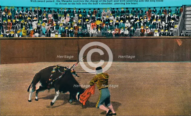 'The Challenge of the Matador, Plaza De Toros', c1939. Artist: Unknown.