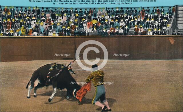 'The Challenge of the Matador, Plaza De Toros', c1939. Artist: Unknown.
