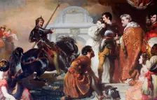 The Challenge Of Rodomont To Rogero, 1827. Creator: Henry Perronet Briggs