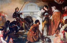 The Challenge Of Rodomont To Rogero, 1827. Creator: Henry Perronet Briggs