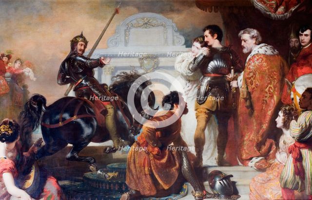 The Challenge Of Rodomont To Rogero, 1827. Creator: Henry Perronet Briggs.