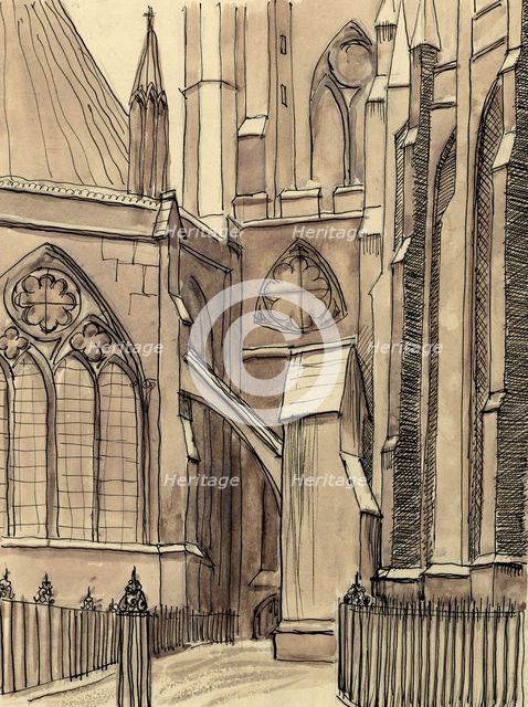 The Chapter House, Westminster Abbey, London, c1950.  Creator: Shirley Markham.