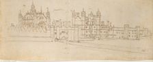 The Chapel and Gatehouse of Hampton Court Palace, c1550-1560. Artist: Anthonis van den Wyngaerde