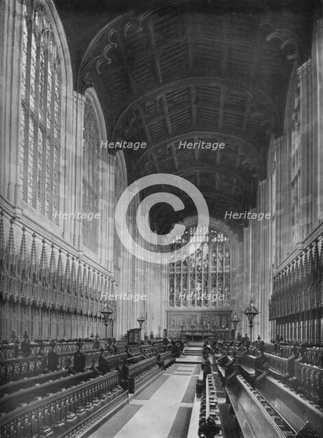 'The Chapel, before the removal of the stall Canopies', 1926. Artist: Unknown.