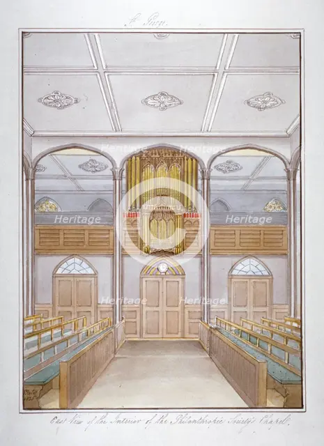 The chapel in the Philanthropic Society Institution on London Road, Southwark, London, 1825. Artist: G Yates