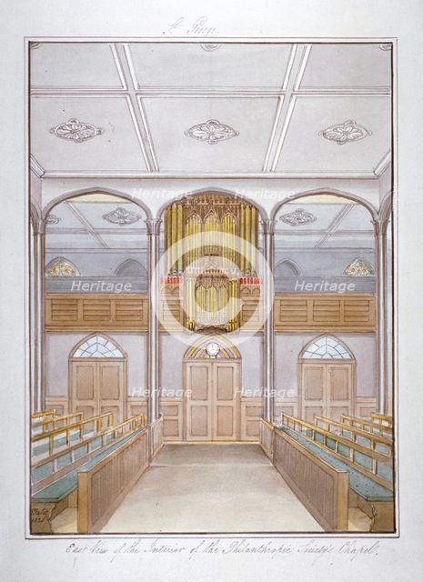 The chapel in the Philanthropic Society Institution on London Road, Southwark, London, 1825. Artist: G Yates