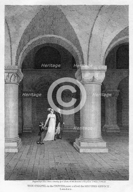'The Chapel in the Tower, now called the Record Office', Tower of London, 1809.Artist: J Lee