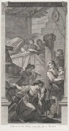 The Chapel of the Enfants-Trouvés in Paris: L'Adoration des bergers, 1752. Creator: Etienne Fessard