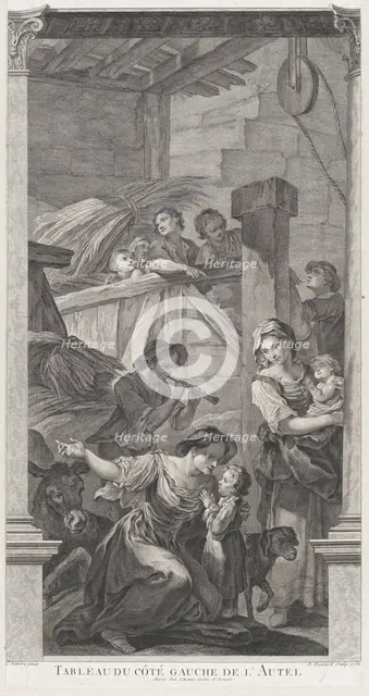 The Chapel of the Enfants-Trouvés in Paris: L'Adoration des bergers, 1752. Creator: Etienne Fessard.