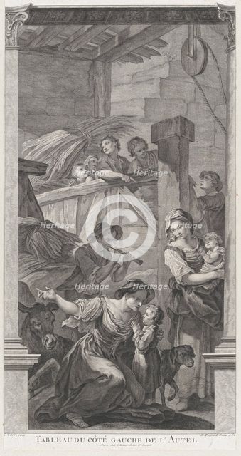 The Chapel of the Enfants-Trouvés in Paris: L'Adoration des bergers, 1752. Creator: Etienne Fessard.