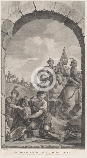 The Chapel of the Enfants-Trouvés in Paris: La Suite des rois mages: cavaliers, 1756. Creator: Etienne Fessard.