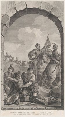 The Chapel of the Enfants-Trouvés in Paris: La Suite des rois mages: cavaliers, 1756. Creator: Etienne Fessard