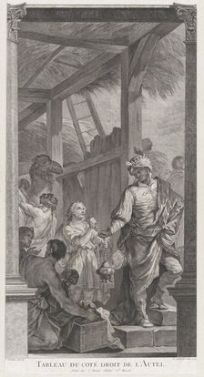 The Chapel of the Enfants-Trouvés in Paris: Le Roi mage Balthazar et sa suite, 1752. Creator: Etienne Fessard