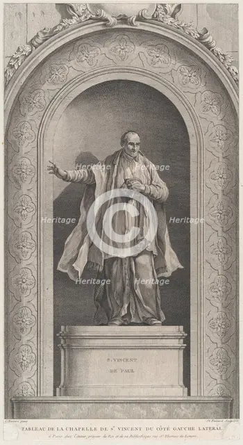 The Chapel of the Enfants-Trouvés in Paris: Saint Vincent de Paul, 1756. Creator: Etienne Fessard.