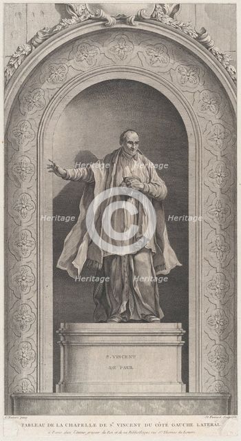 The Chapel of the Enfants-Trouvés in Paris: Saint Vincent de Paul, 1756. Creator: Etienne Fessard.