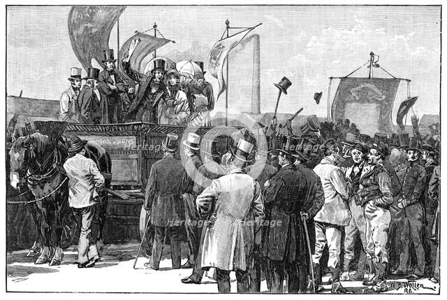 The Chartist Demonstration on Kennington Common, 1848, (1900).Artist: William Barnes Wollen