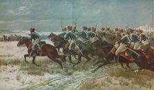 The Charge of the 10th Hussars at Benevente (Corunna Campaign), 1809 c1915 (1928). Artist: William Barnes Wollen