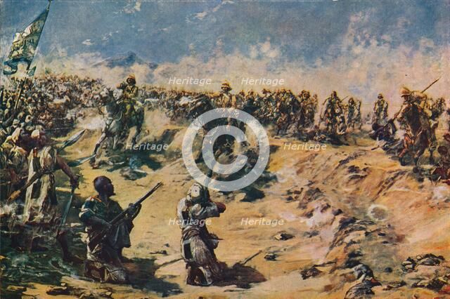 'The Charge of the 21st Lancers at Omdurman, 1898' (1906). Artist: Unknown.