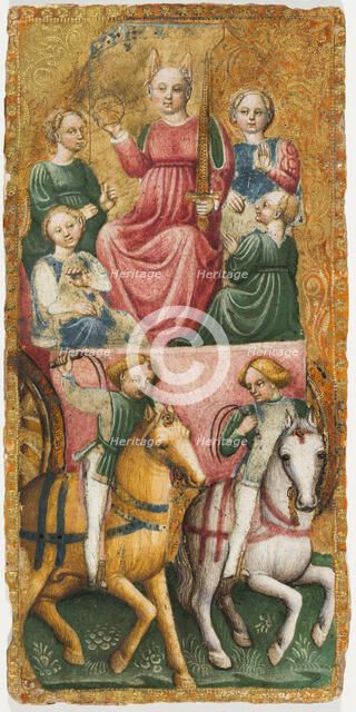 The Chariot Tarot Card, ca 1441. Creator: Maître du Chariot d?Issy (active 1440s).