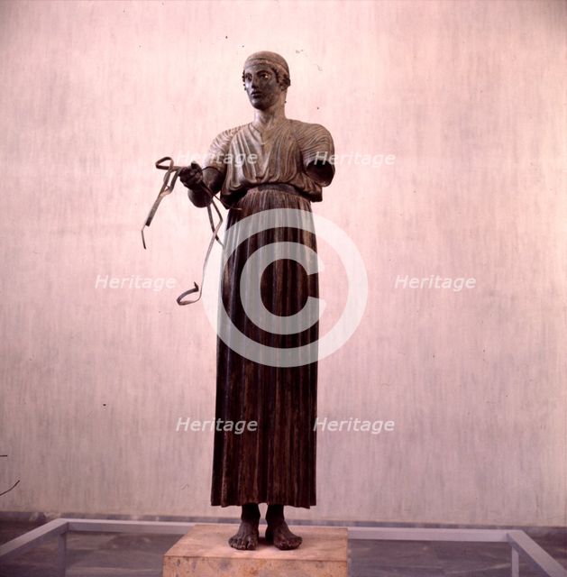 The Charioteer Bronze, Delphi, Greece, c475BC-470 BC Artist: Unknown.