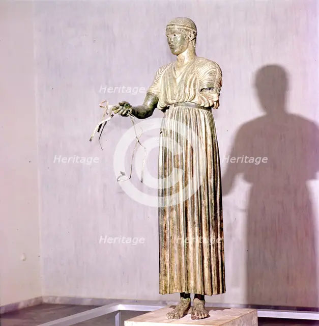 The Charioteer Bronze, Delphi, Greece, c475BC-470 BC Artist: Unknown.