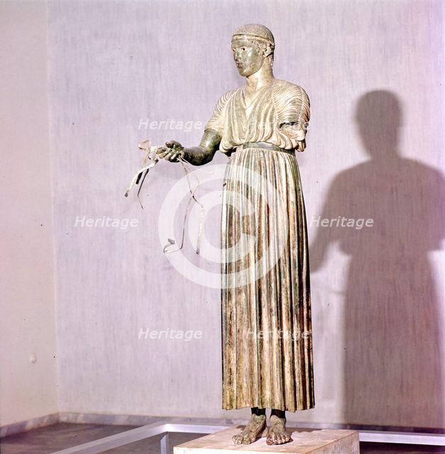 The Charioteer Bronze, Delphi, Greece, c475BC-470 BC Artist: Unknown.