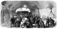 The Charing-Cross Railway: covered way leading to the platform, 1864. Creator: Unknown