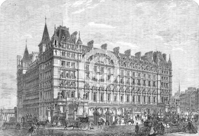 The Charing-Cross Railway Station and Hotel, 1864. Creator: Mason Jackson.