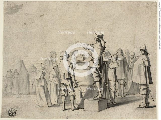 The Charlatan (recto), and Two Standing Figures (verso), n.d. Creators: Gerard Terborch II, Unknown.