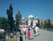 The Charles Bridge, Prague, Czech Republic. Creator: Peter Thompson