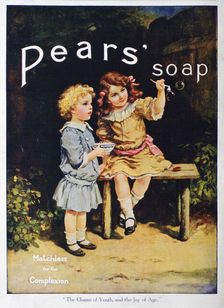 The Charm of Youth, and the Joy of Age Pears soap advert, 1916
