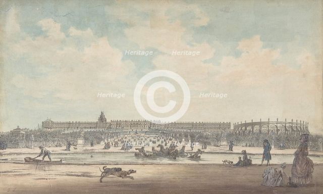 The Château de Versailles Seen from the Gardens, 1779. Creator: Louis Nicolas de Lespinasse.